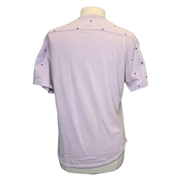 Reebok Men's Purple All Over Graphic Paper Plane Print Short Sleeve T-Shirt M - Picture 8 of 16